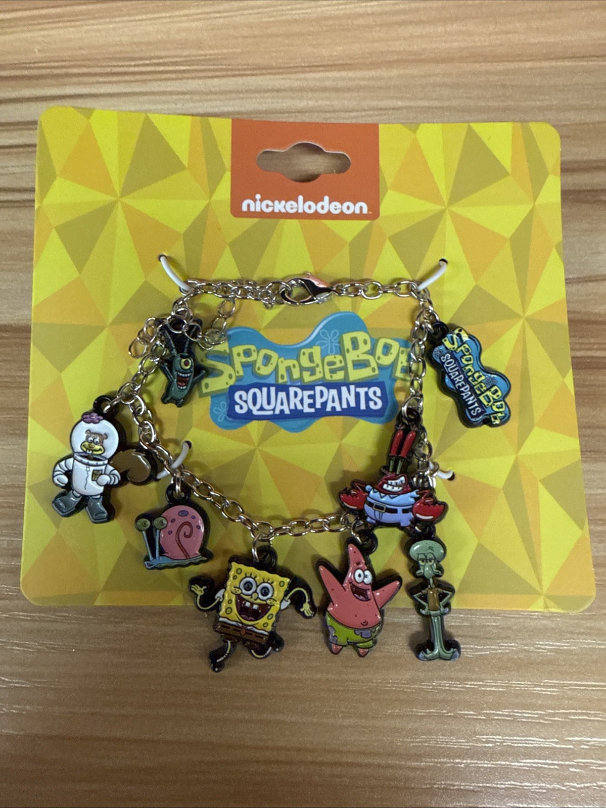 Nickelodeon SpongeBob Character Charm Bracelet Squidward Patrick Sandy Gary NEW