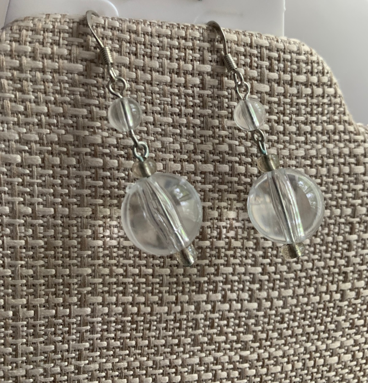 Lucite Clear Necklace Earrings Set Minimalist Deadstock Y2K NWT