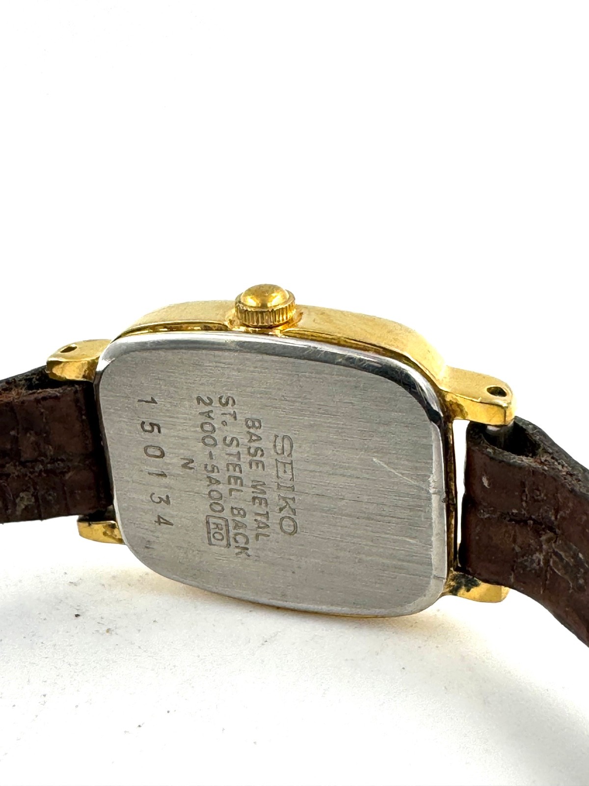 vintage seiko 17mm Women Quartz Watch New Battery working 2Y00-5A00 TANK f2342