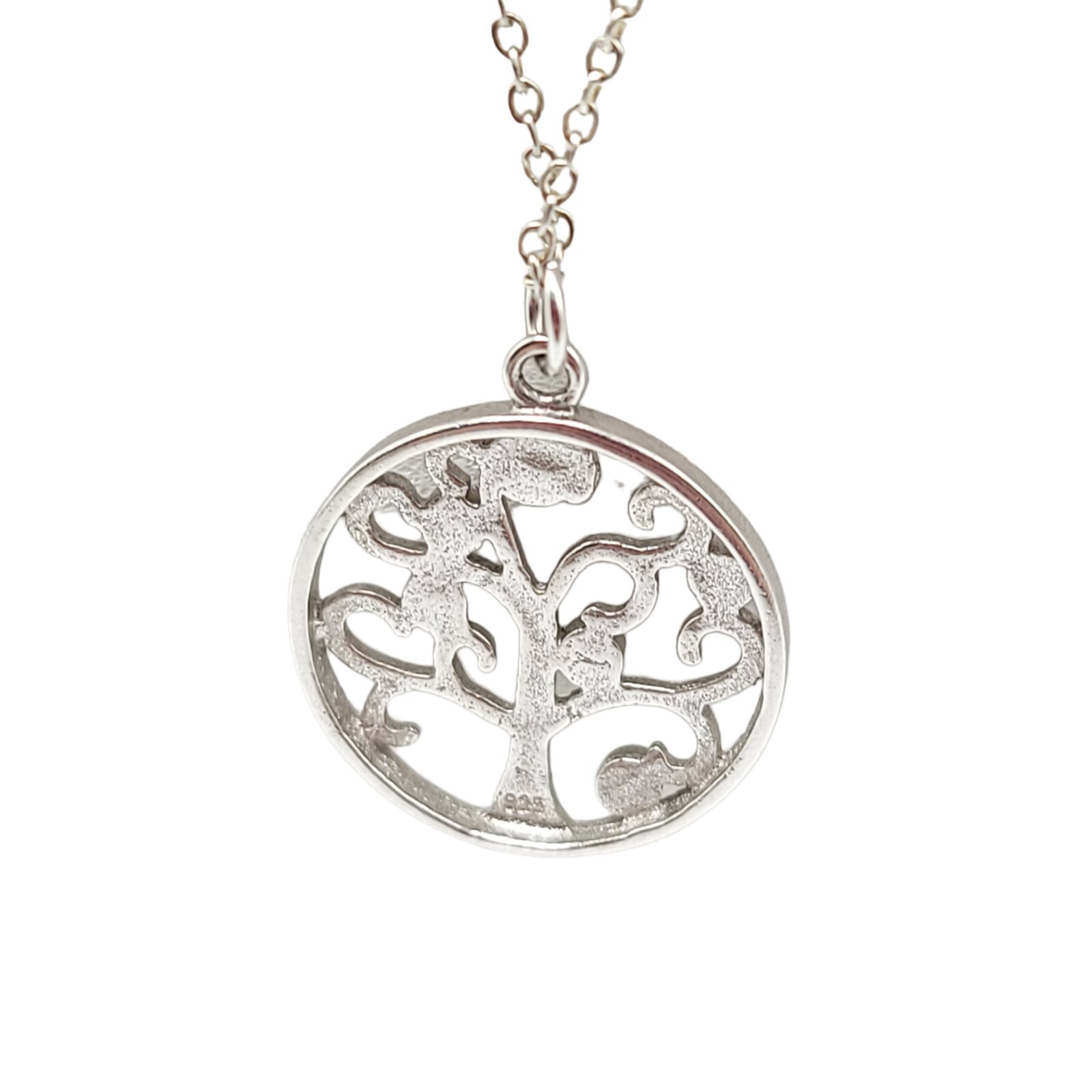 Onecklace Sterling Silver .925 Family Tree Multi-Color Real Birthstones Necklace