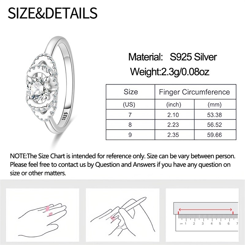 KUNSIR Sterling Silver Dainty Rings for Women – 5A CZ Promise Wedding Band Rings