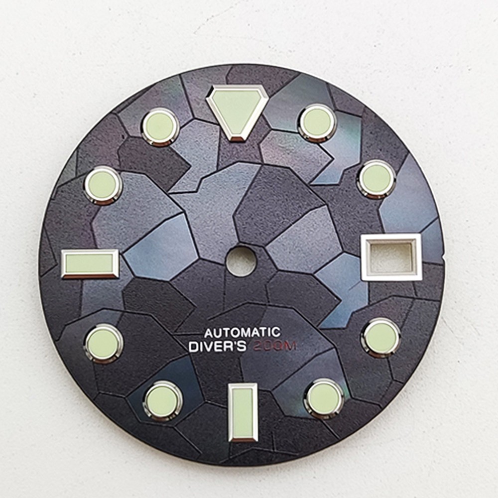28.5mm Lume Diver Dial Mosaic Pattern Fit Auto Movement Mod