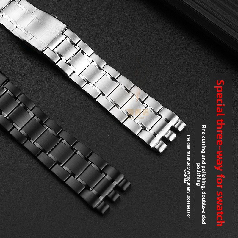 For Swatch YVS400 451 YVB404 Quality Solid Stainless Steel Watch Strap 19mm 21mm