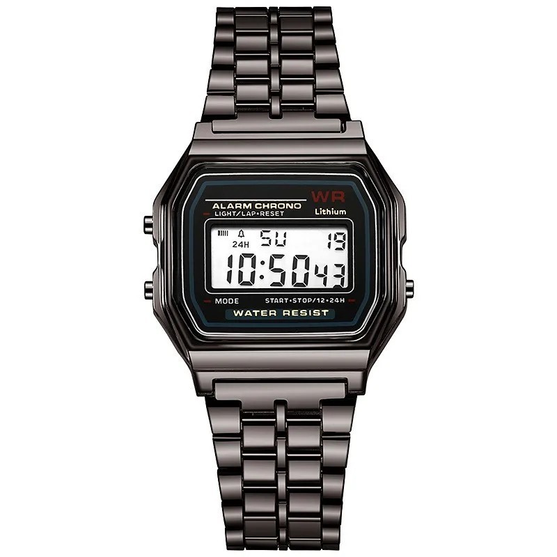 Vintage Retro Digital Watch GOLD For Men & Women w/ Alarm Stop Watch