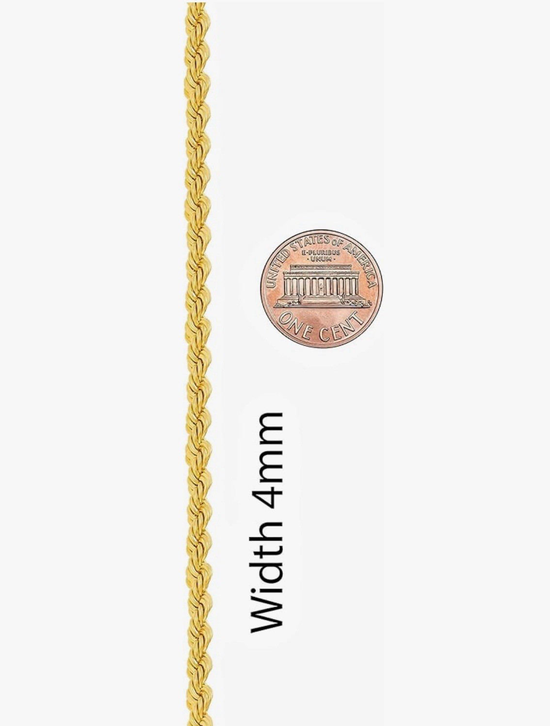 Premium Real Rope Chain Necklace 24K Gold Plated Bronze. No Nickel 2mm-6mm 18-30