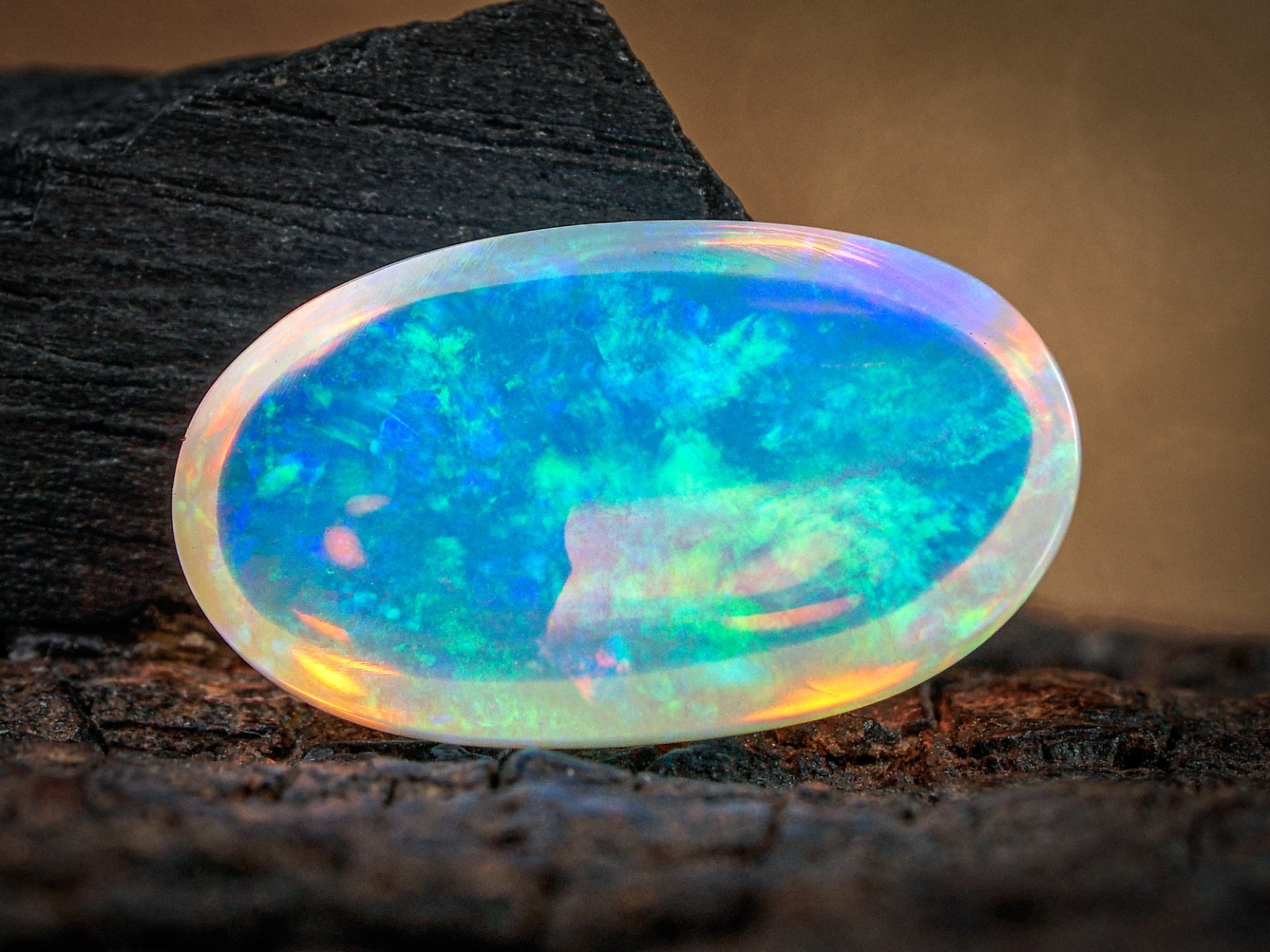 3.05 Carat Ethiopian Fire Opal Cabochon 14x8x4 MM Oval Shape Welo Fire Opal