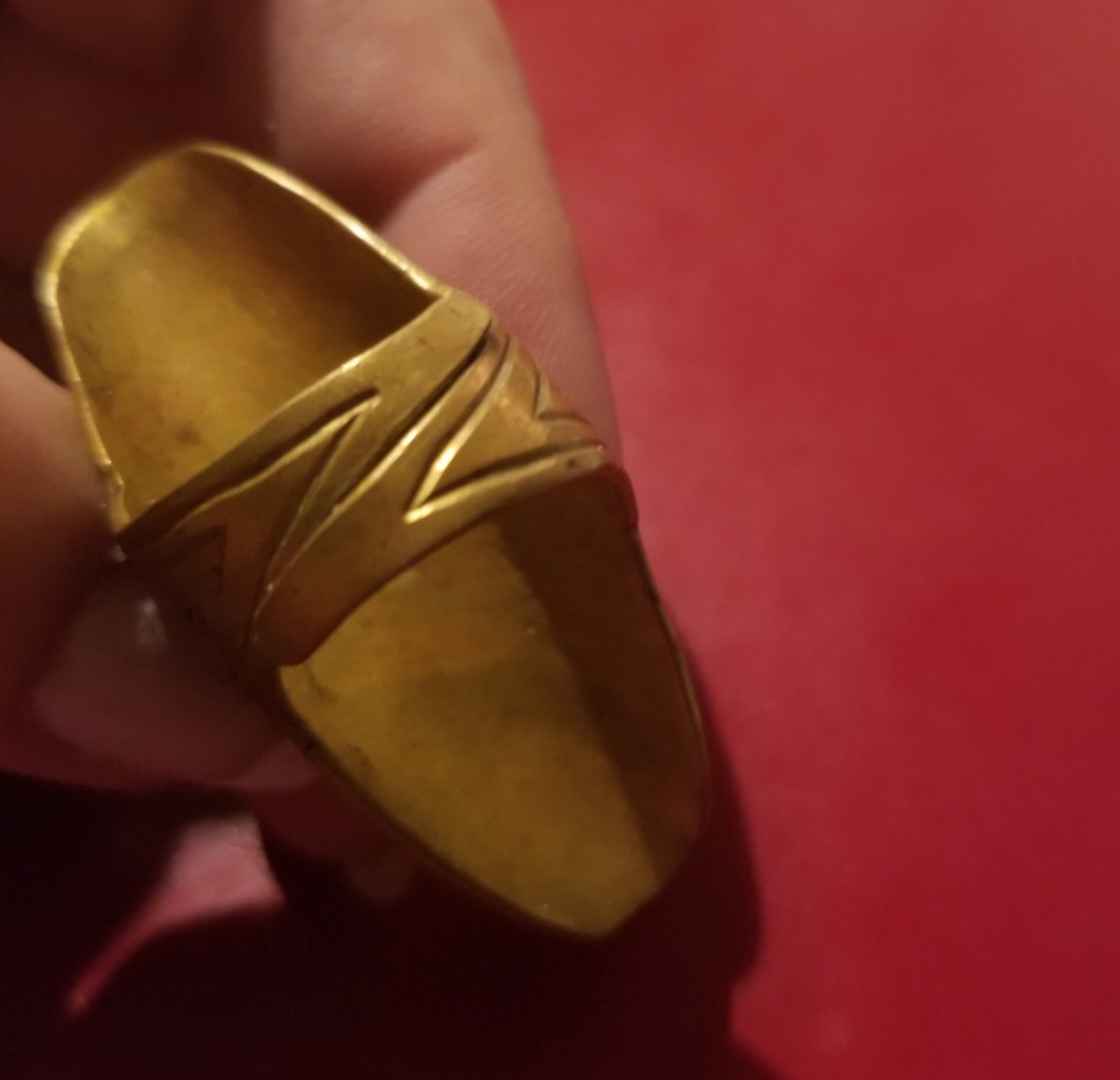 Antique Mexico Engraved Huge Natural Coral Adjustable Ring INCREDIBLE