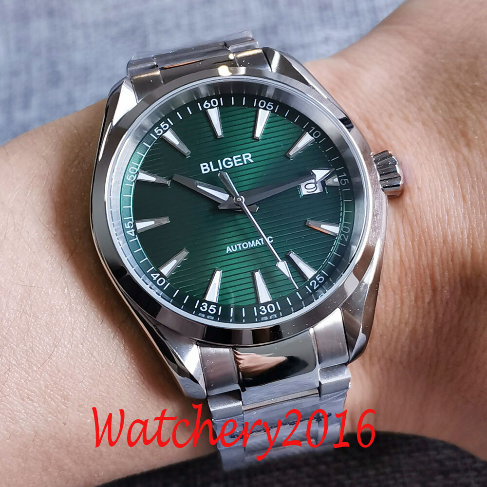 BLIGER NH35 Automatic Men’s Watch Date Sapphire Black/Green/Blue/White Dial 40mm