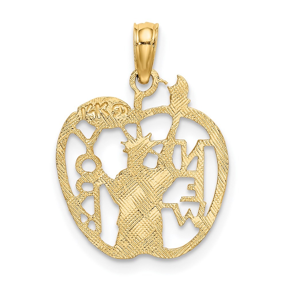 14k Yellow Gold Cut-out NEW YORK with Statue of Liberty in Apple Charmfor Mother