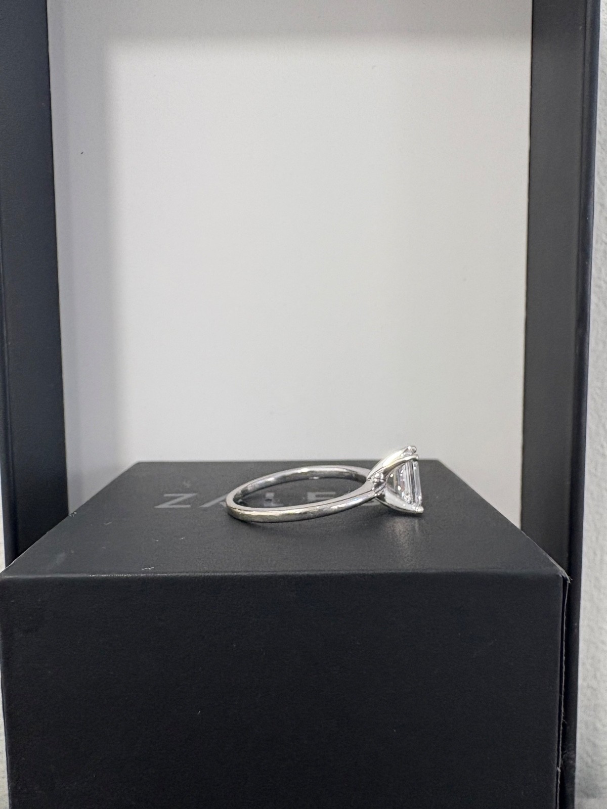 1.57ct Lab grown Diamond Emerald Cut 14k white gold Ring Zales