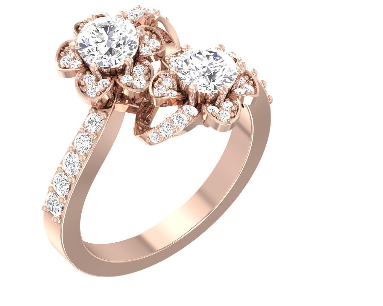 Forever Us 2 Stone Solitaire Diamond Ring For Women 1.50 Carat SI1 G 14K Gold