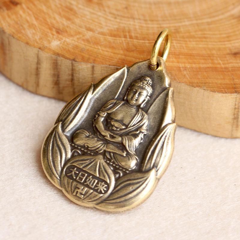 Brass Big Sun Buddha Statue, Eight Bodhisattvas Buddha Keychain
