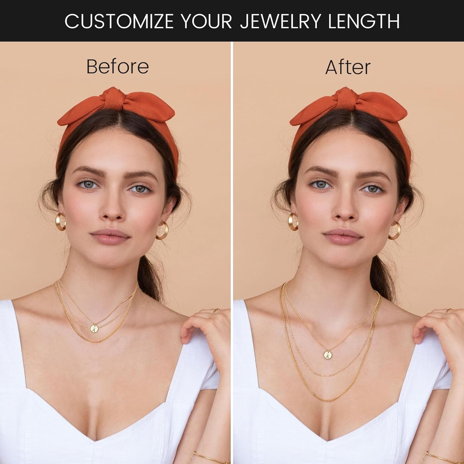 3 Pcs Necklace Extenders for Women, 2″ 4″ 6″ 18k Gold Plated Chain Extenders