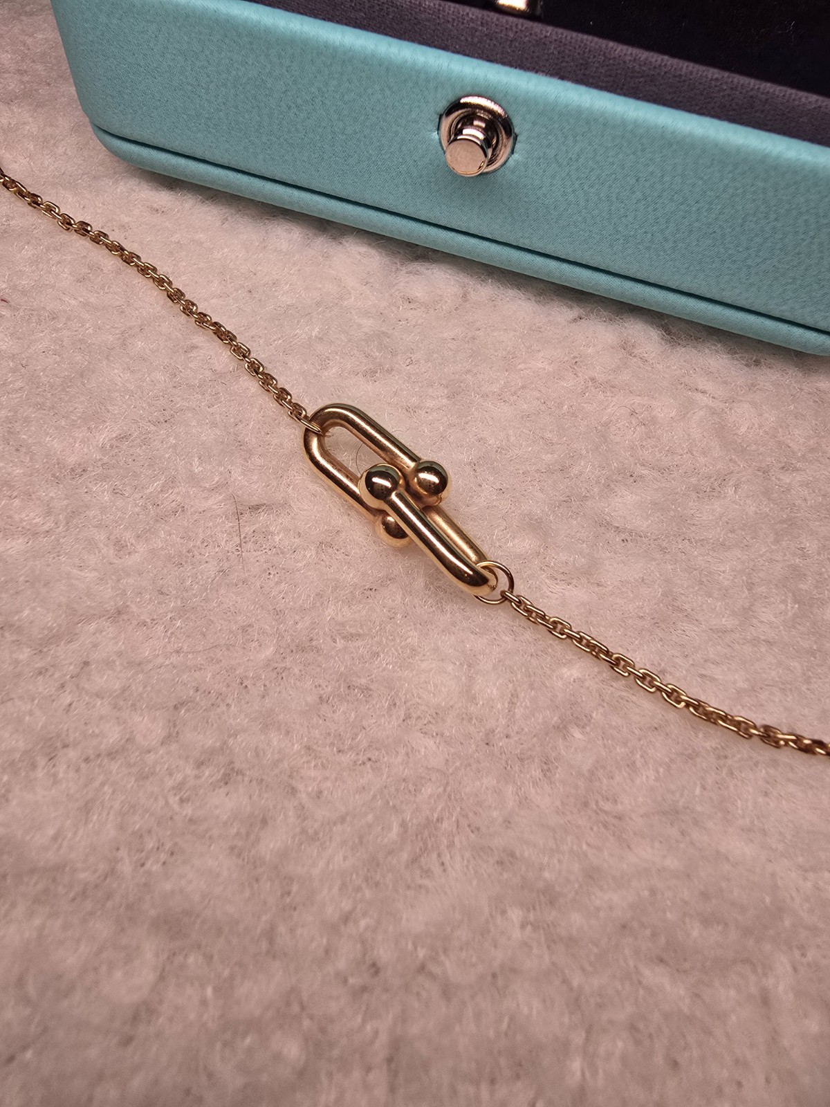 Tiffany & Co. Hardware Small Double Link Chain Necklace 18k Rose Gold NWB