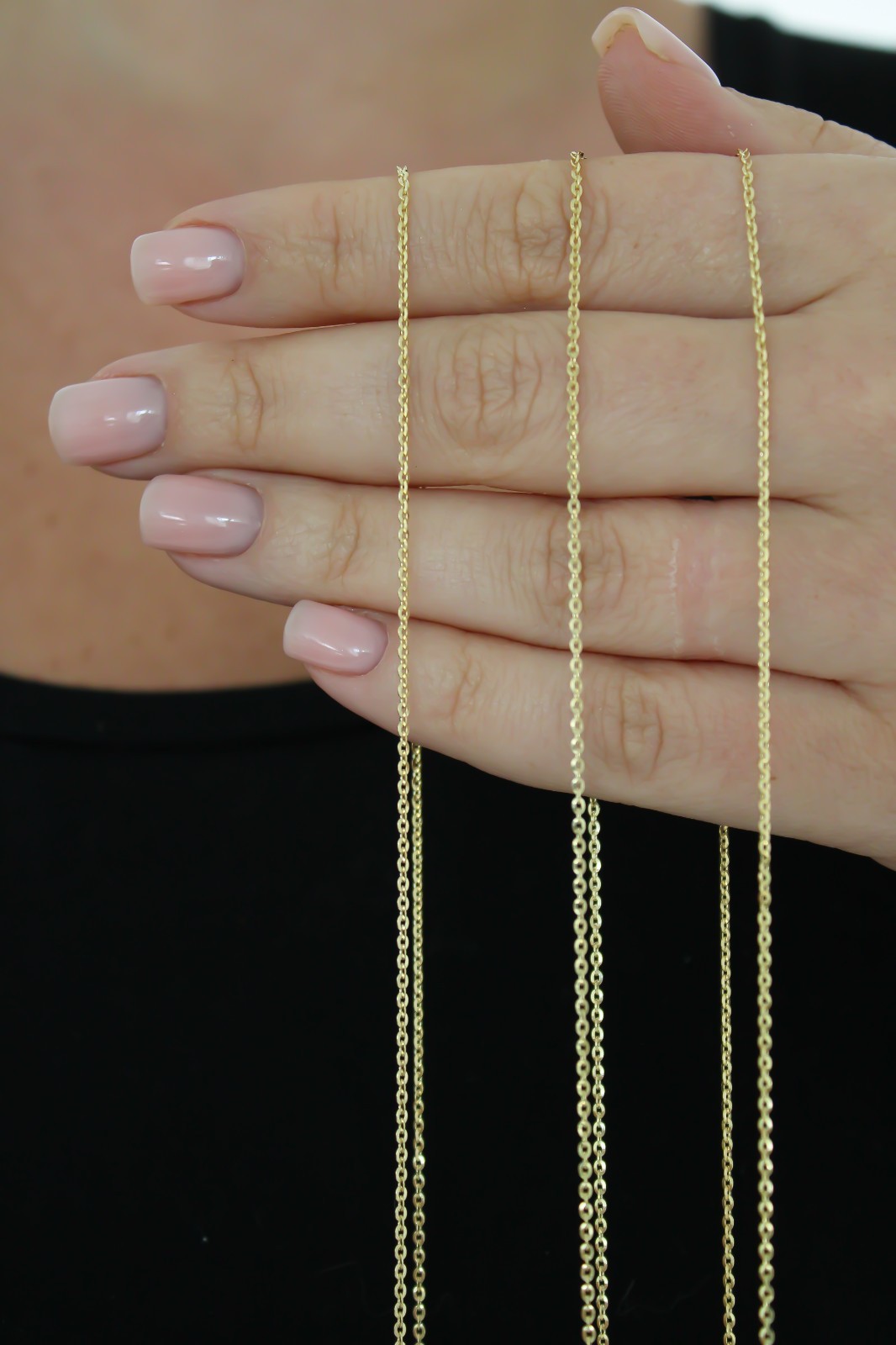 14k Solid Gold Cable Link Chain 1.2mm, Boston Link 16″ 18″ 20″ Necklace Lobster
