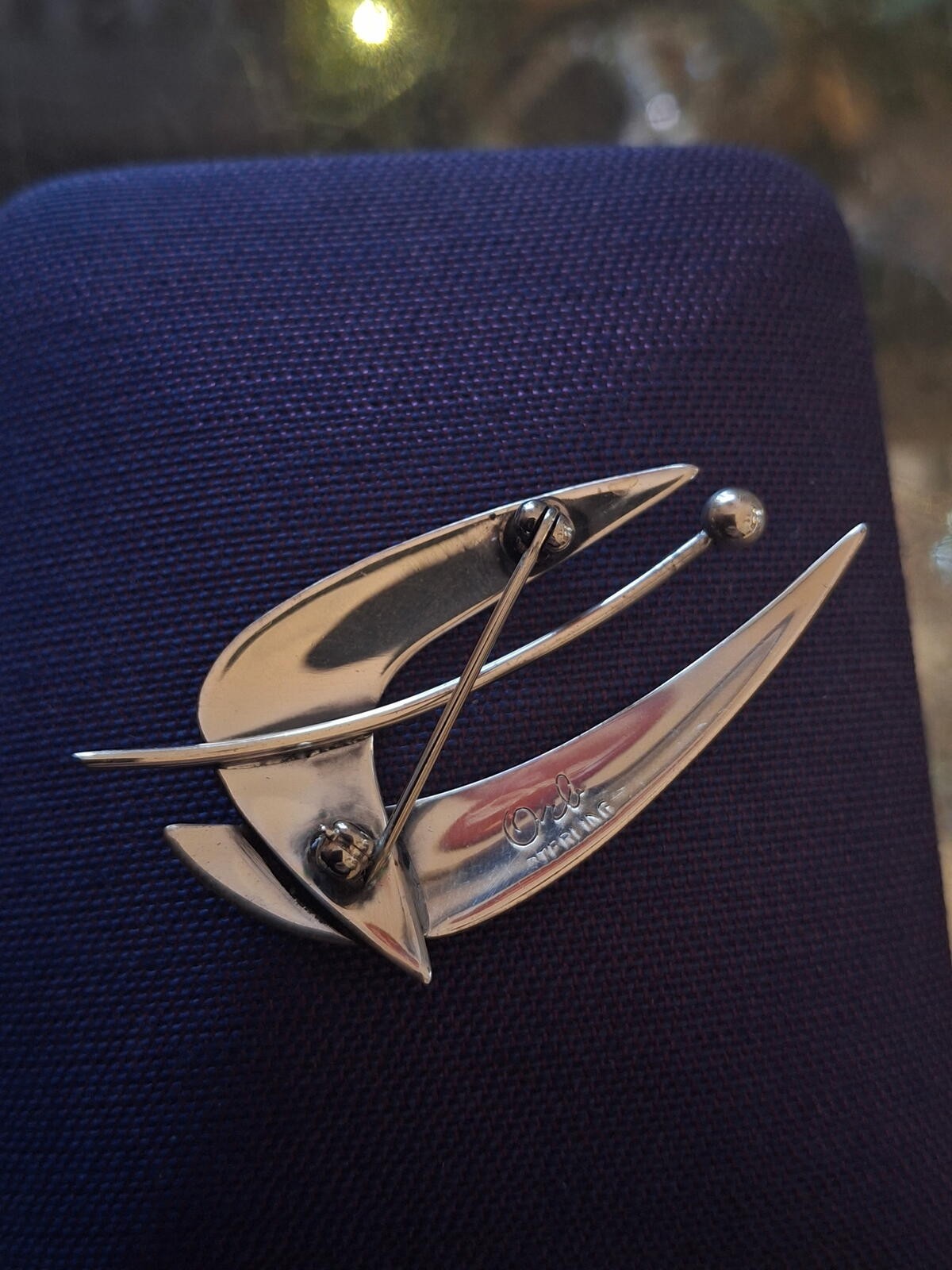 Vintage 1960s Midcentury ORB Otto Robert Bade Sterling Silver Modernist Brooch