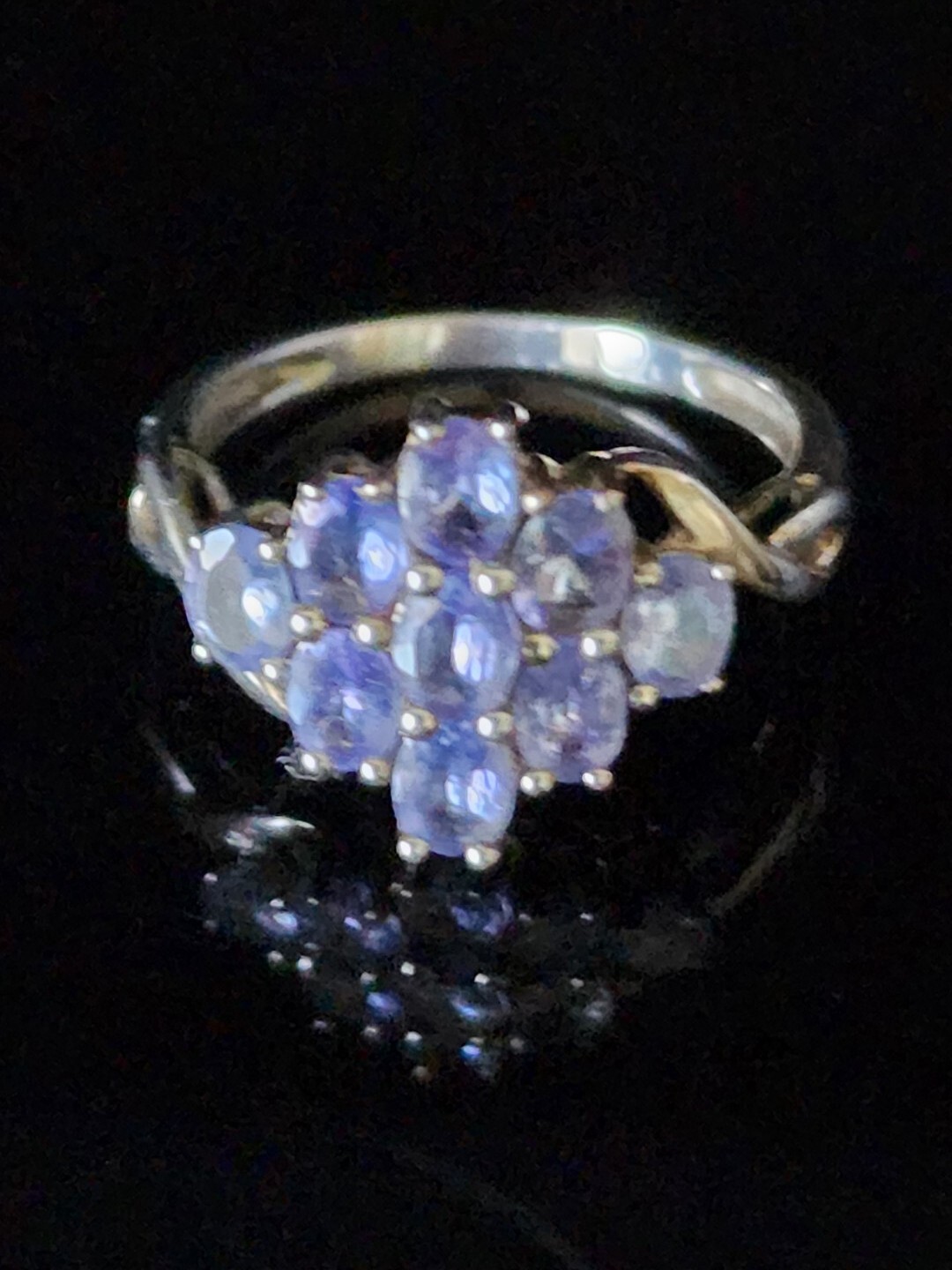 Vintage Sterling Silver Faceted Purple-Lavander Fluorite Ring Size 5.75