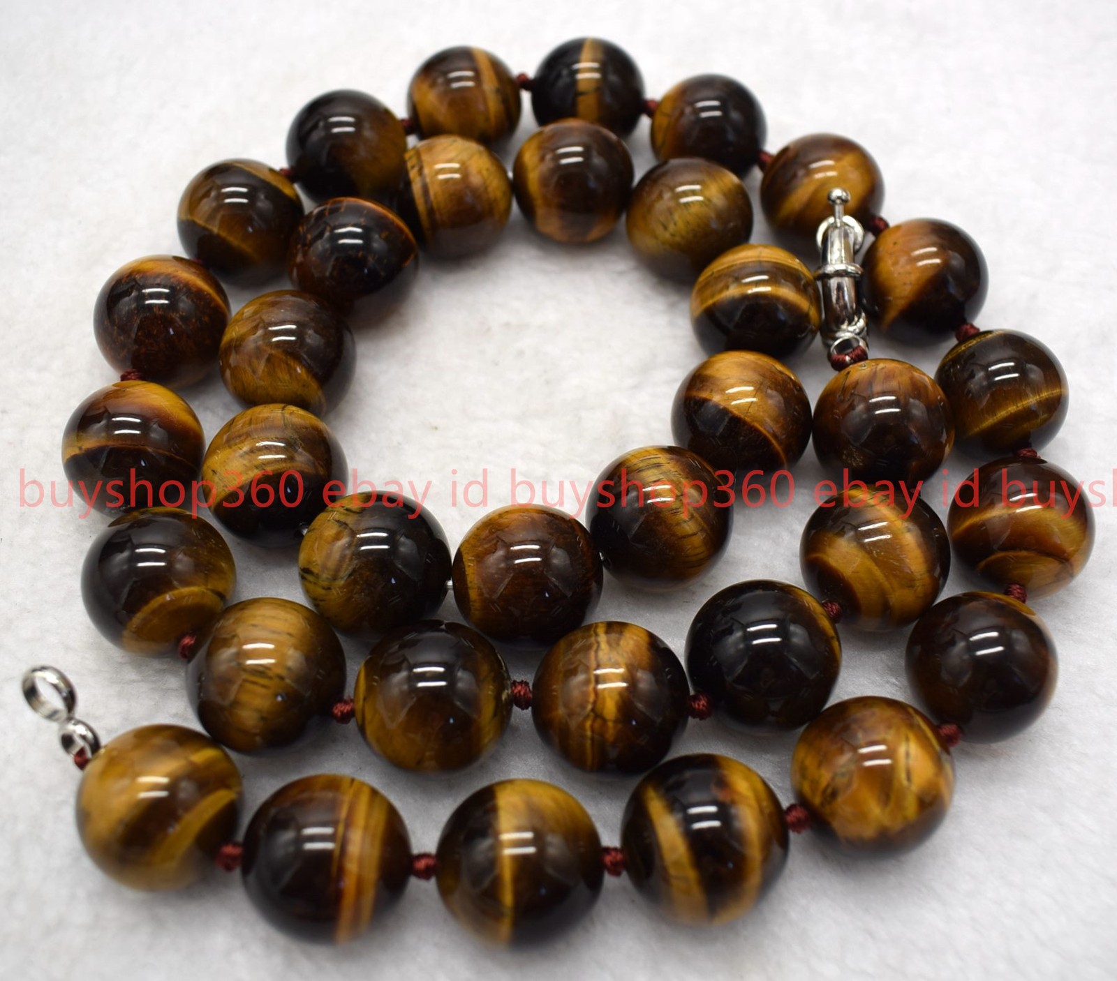 Natural Huge 16/18/20mm Yellow Tiger’s Eye Gemstone Round Beads Necklace 16-28in