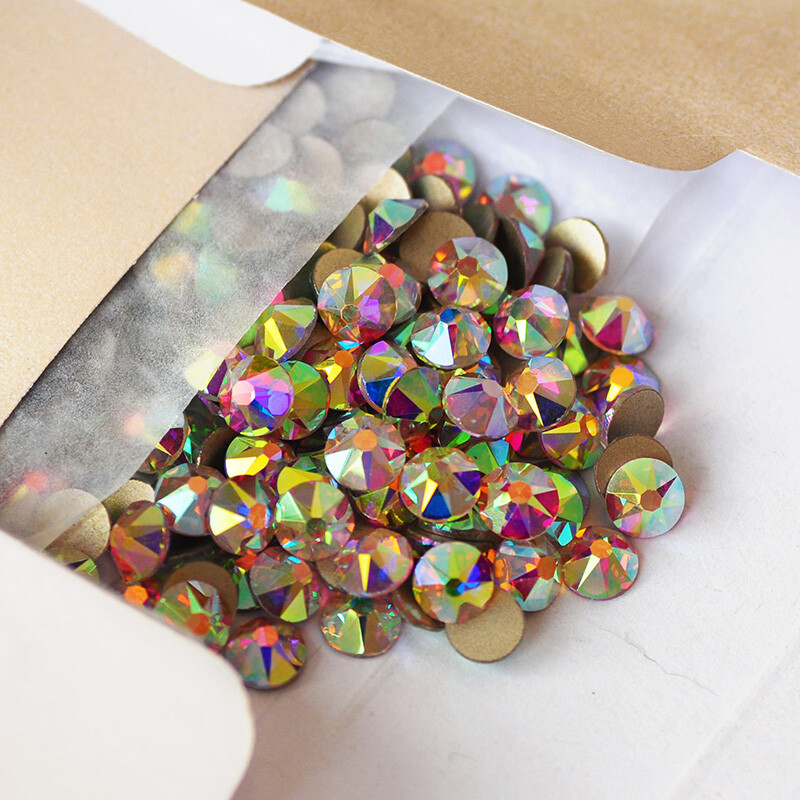 YANRUO AB Color NO Hotfix And Hotfix Rhinestone Needlework Strass 8 Big+8 Small