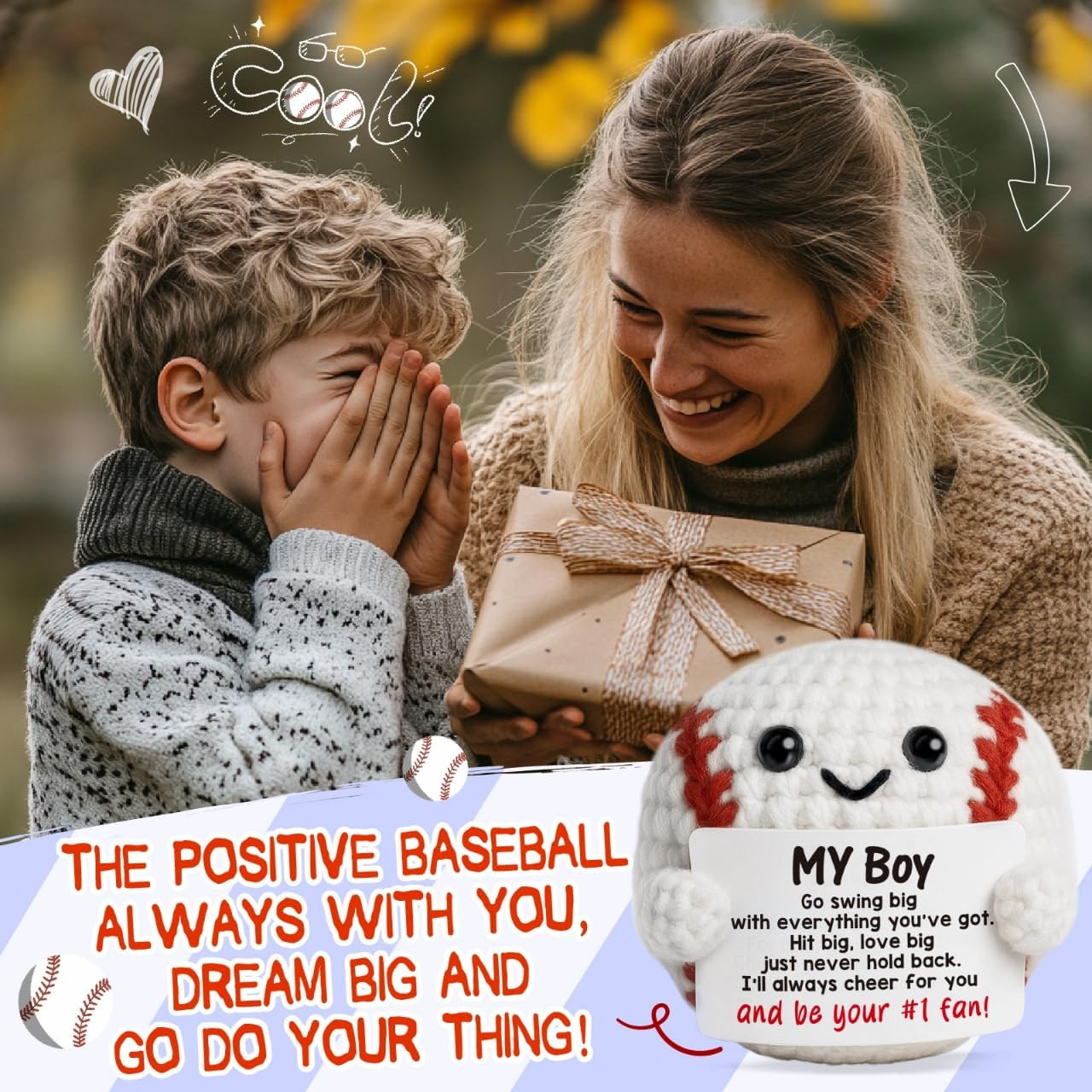 Crochet Baseball Gifts for Boys Son Back to School | Back to School Inspirationa
