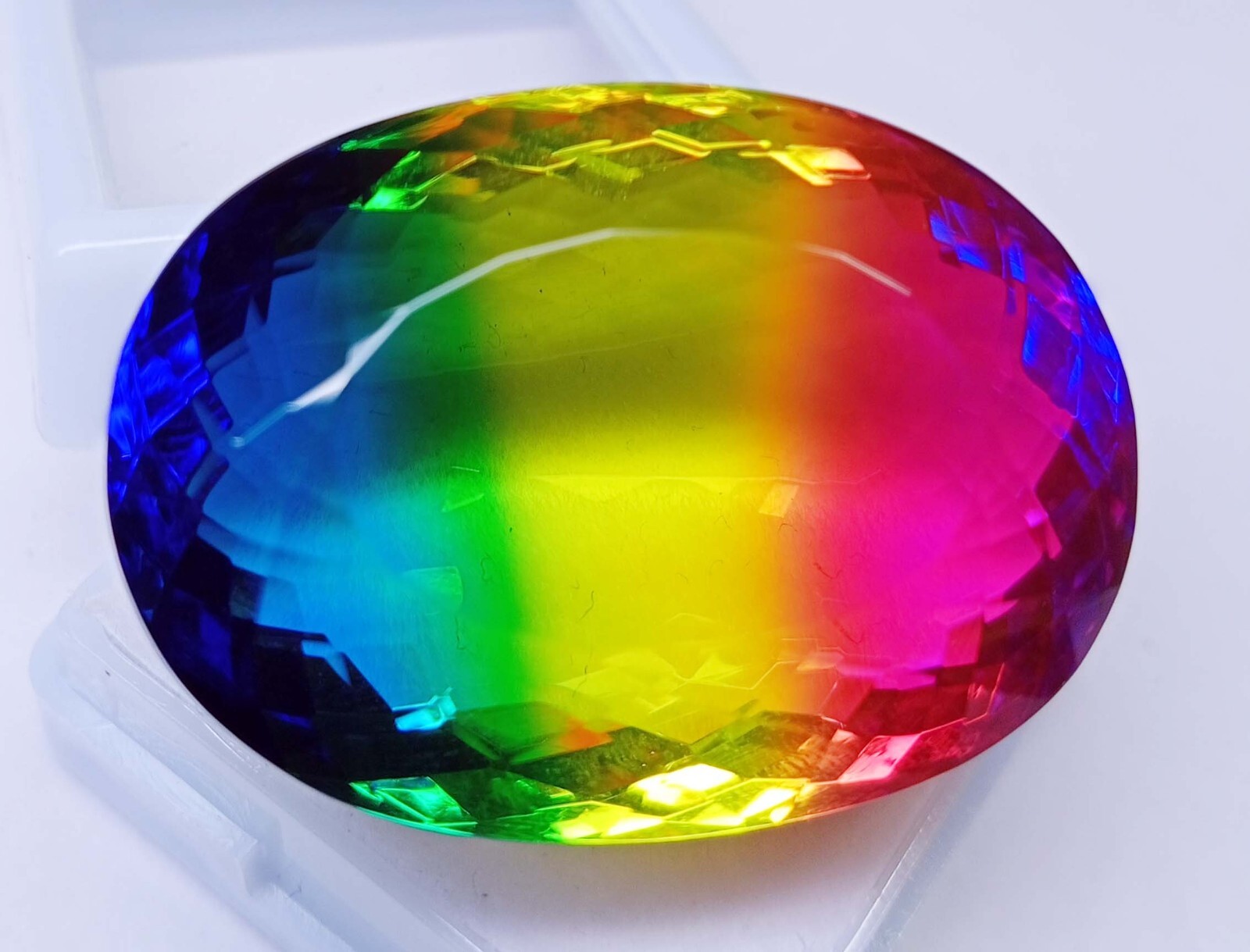Oval Cut Natural 80-81 Ct Tourmaline Bi-Colour Loose EGL Gemstone KH447