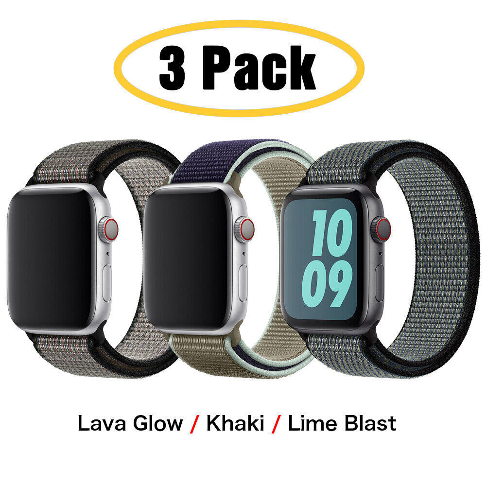 3 PACK Nylon Sport Band Strap For Apple Watch Series 11 10 9 8 7 6 SE 38/49mm