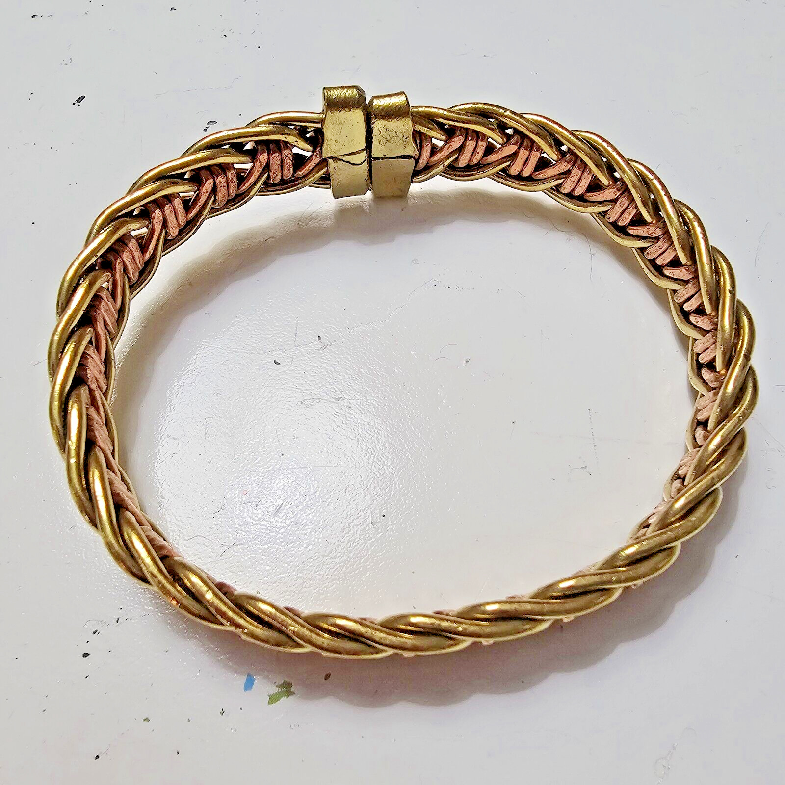 African- Brass & Copper Braided Cuff Bracelet – Handmade Kenya- New
