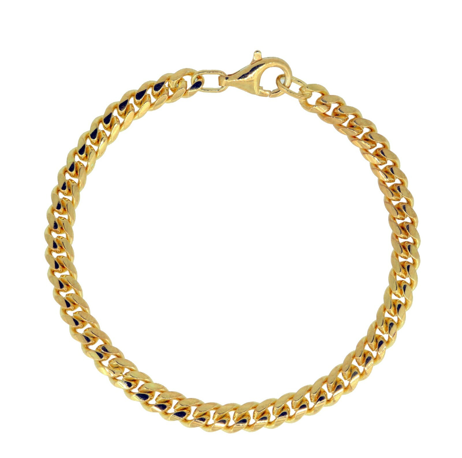 Curb Bracelet Gold Plated Silver 925 Bracelet 6mm for Men Women | 19cm 20cm