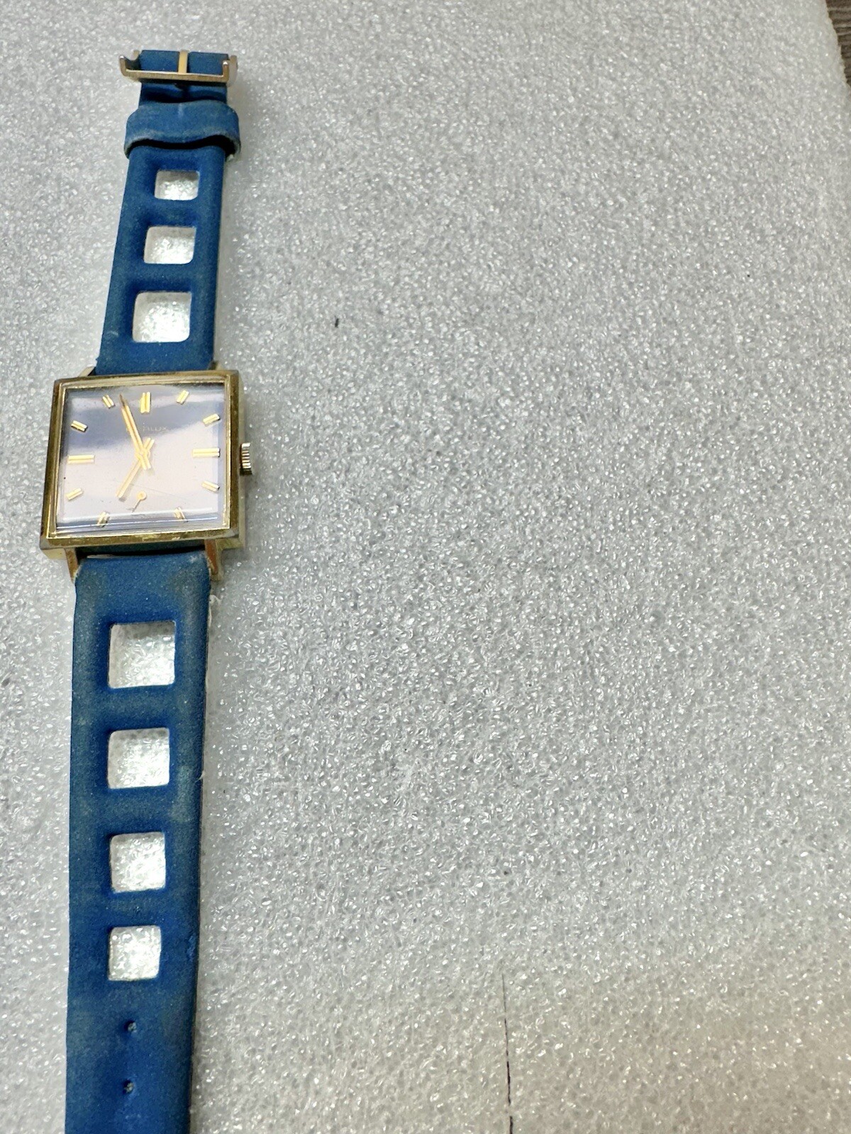 Very Rare VTG Fond Acier Inoxydable Swiss Made Rixalux Square Dave