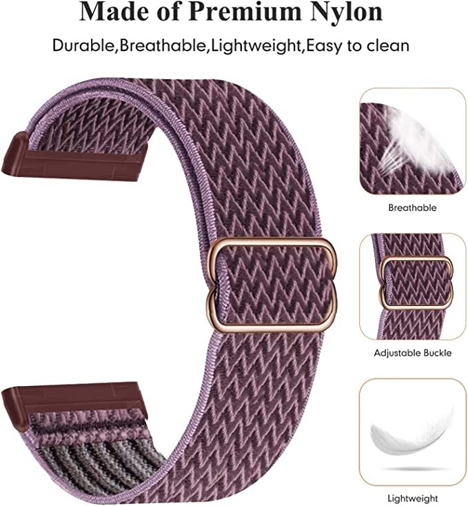 For Fitbit Versa/2/3/4/Lite Elastic Stretchy Loop Watch Band Nylon Strap Wrist