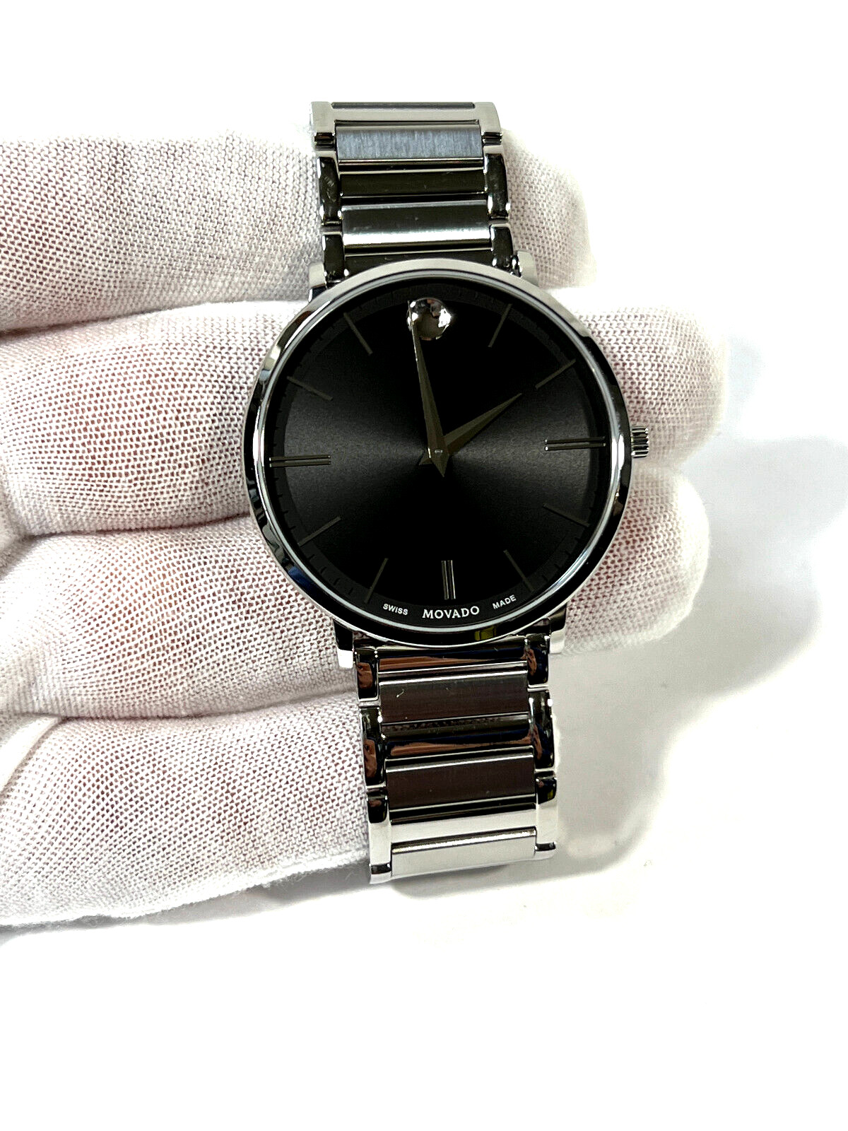 Movado Ultra Slim 40mm Stainless Steel Black Dial Swiss Men’s Watch