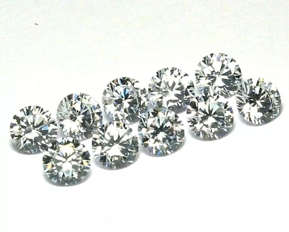 Certified 1.3 mm Round Cut CVD Diamond D Color IF Clarity 7 Pcs Diamond Lot