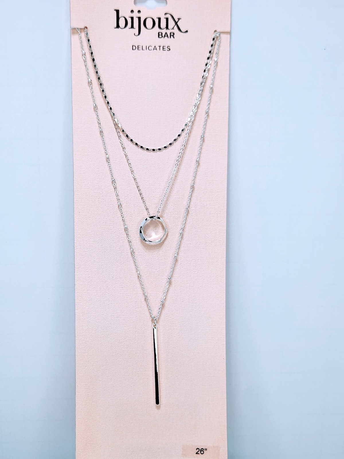 Bijoux Bar Delicates Layered Silver-tone Necklace And Earrings Bundle