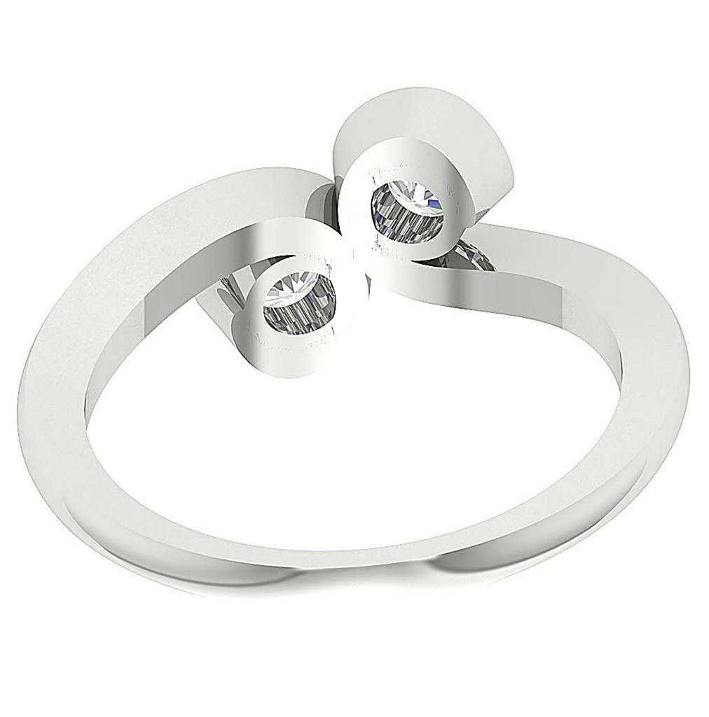 I1 G 0.55 Carat Natural Round Cut Diamond Forever Us Two Stone Ring 14K Gold