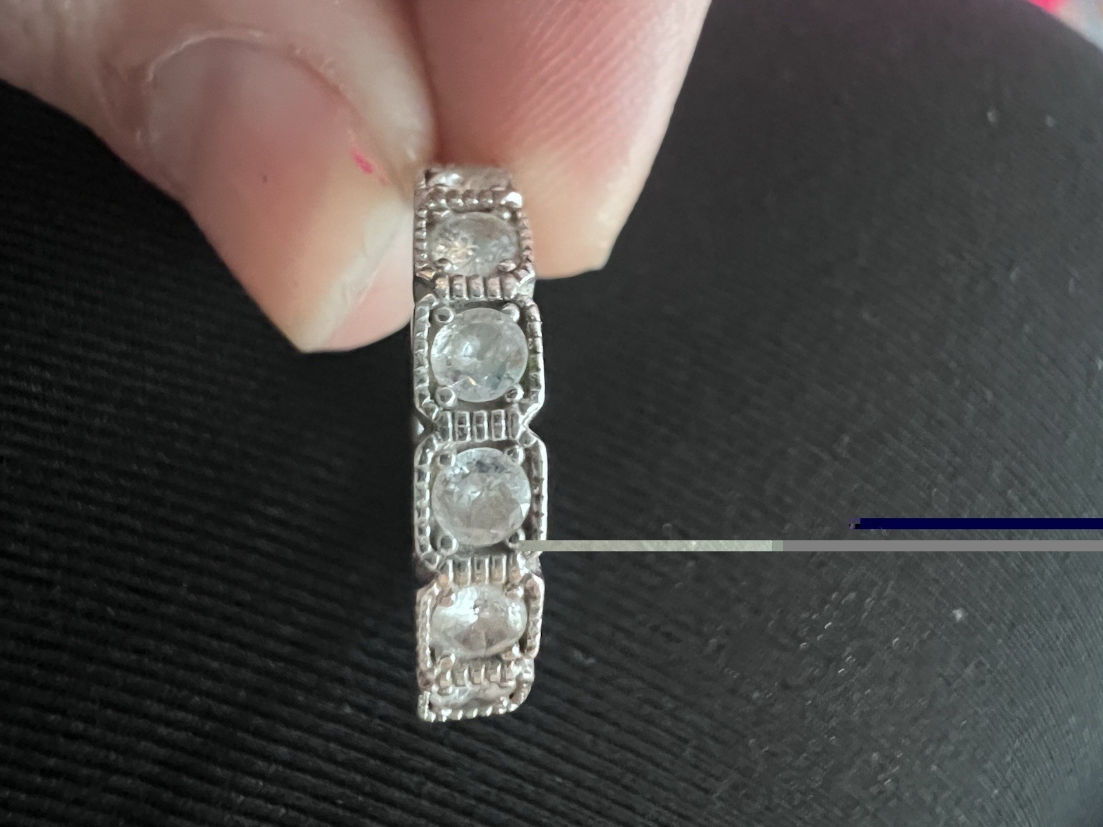 Fuzion Creation FZN Sterling Silver Cubic Zirconia Band Ring 925 Size 8 Read! C9