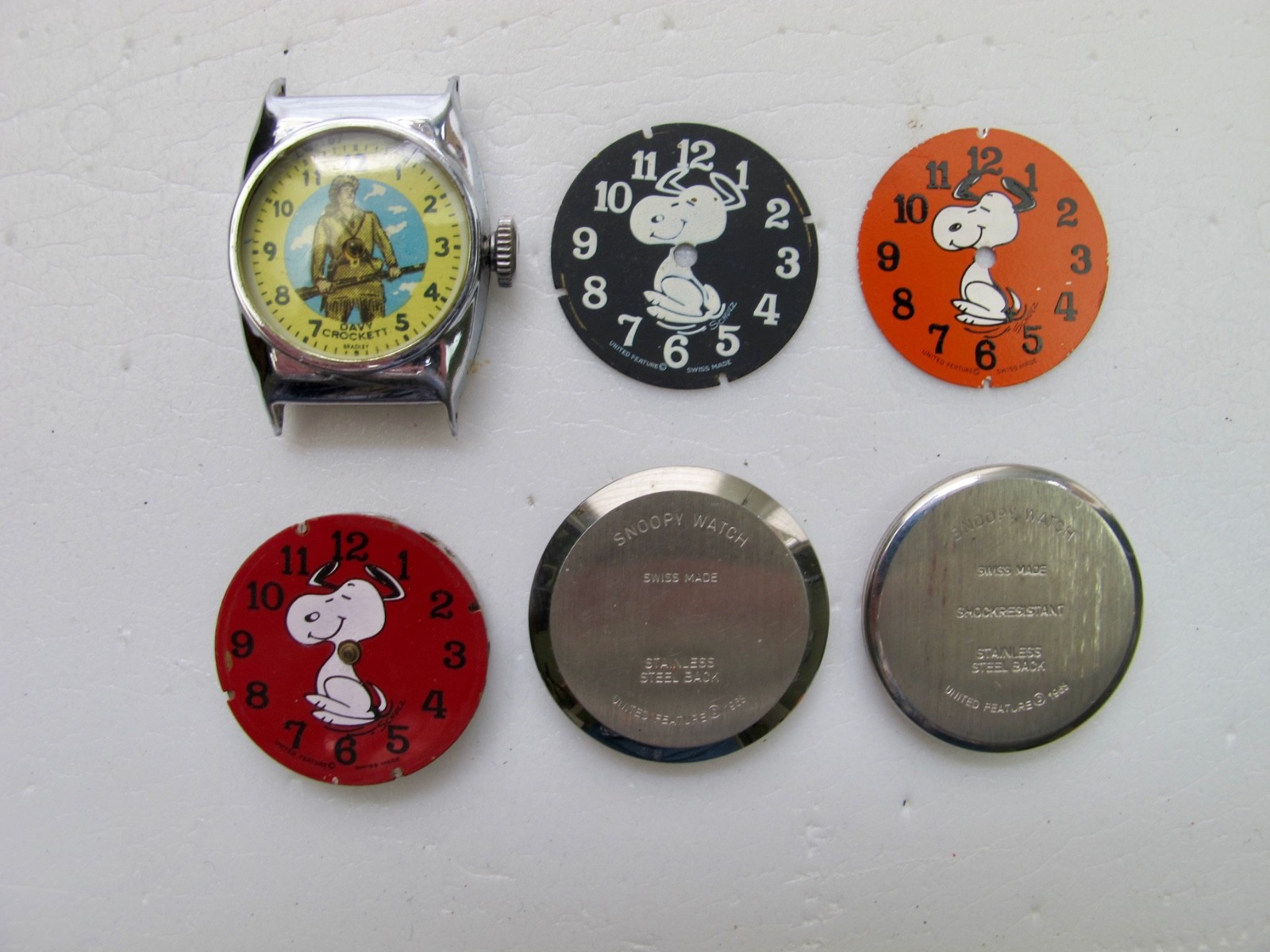 Vintage Davy Crockett Watch and other Character Watch Parts for repair