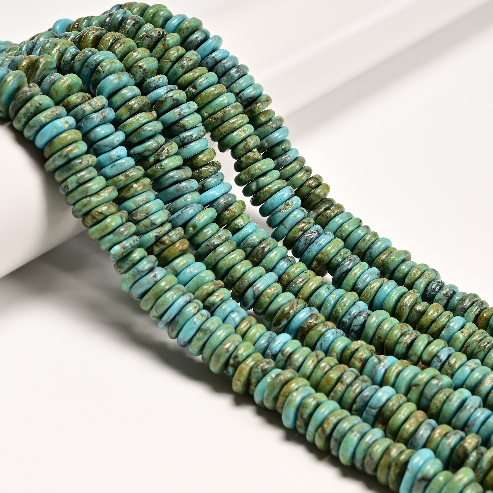 Blue Magnesite Turquoise Slice Discs Beads 10-11mm 13-14mm 17-18mm 15.5” Strand