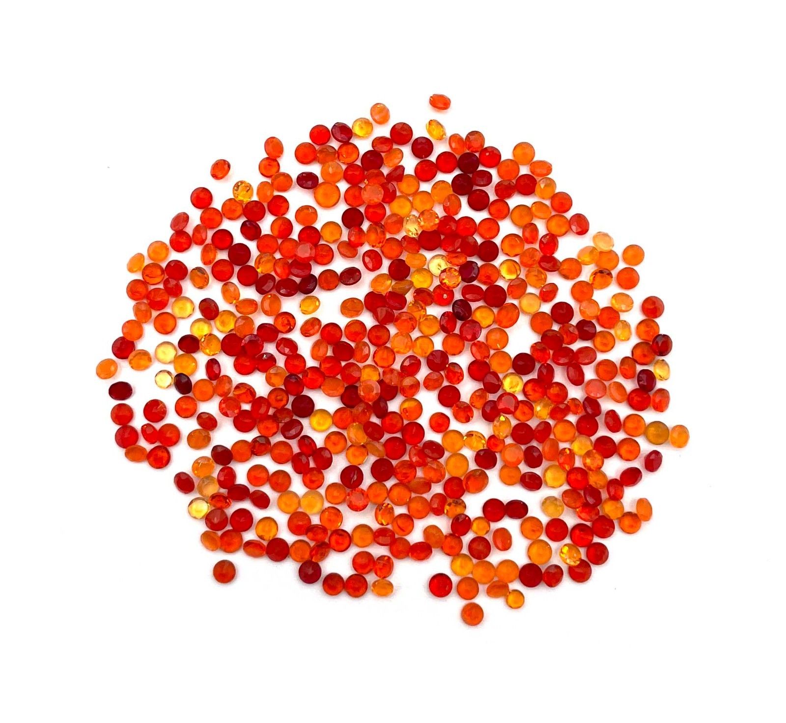 Natural Mexican Fire Opal Round Cut Loose Gemstone Lot 60 Pcs 2.50 MM 3 CT