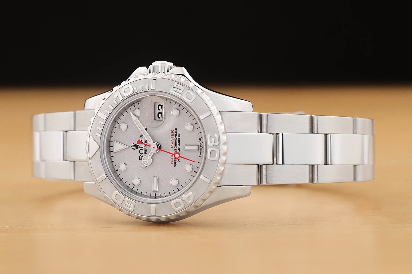 2007 CARD ROLEX LADIES YACHT-MASTER 169622 29MM PLATINUM STEEL WATCH