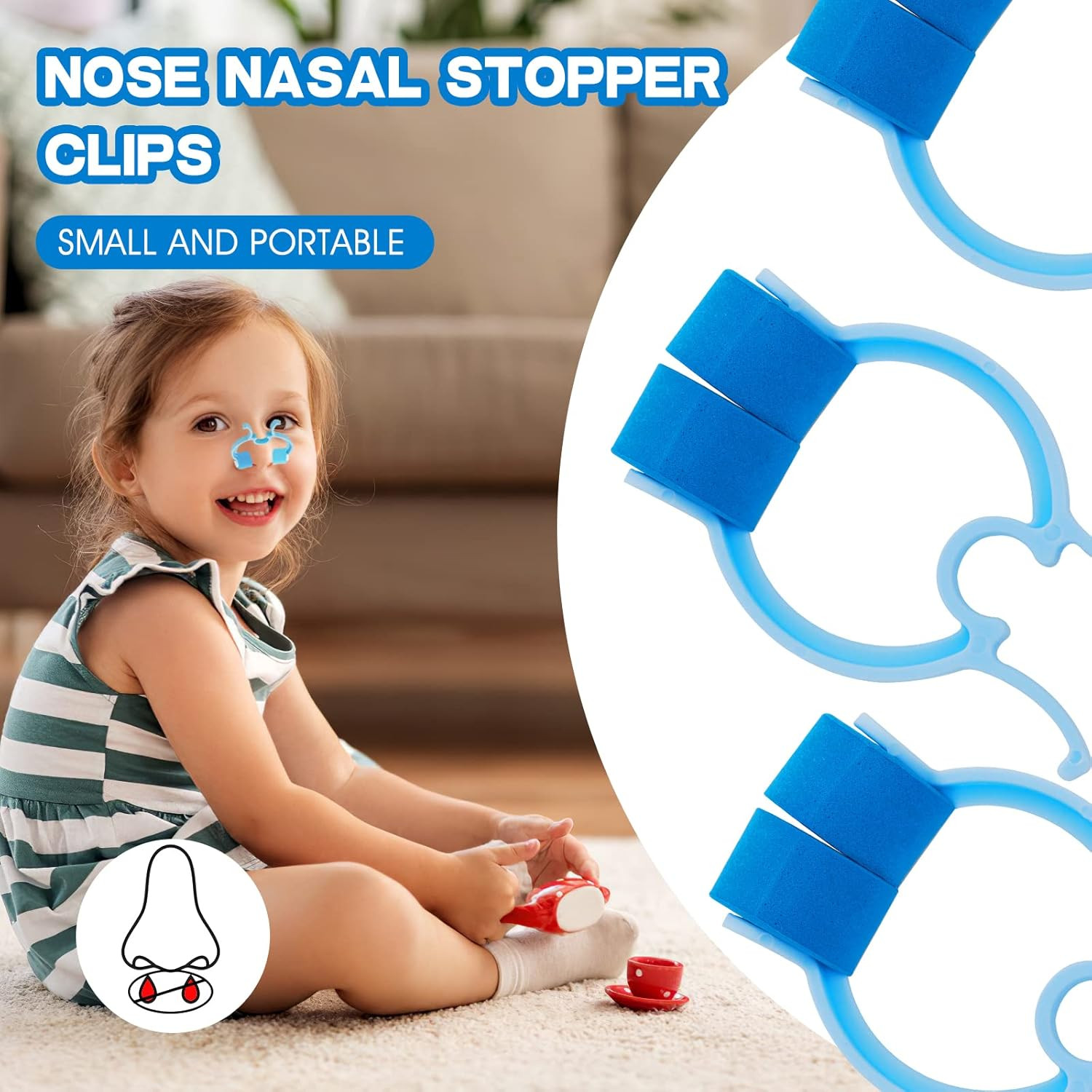 10 Pieces Nose Stop Clips, Nose Bleed Stopper Swimming Nose Clip for Adult an…