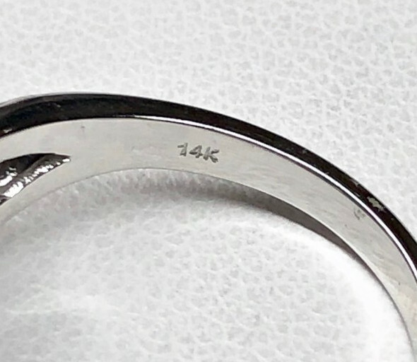 NEW 14k White Gold Triple Wave Ring with 0.50ctw Diamonds (Size 6.4) 5.4 gram