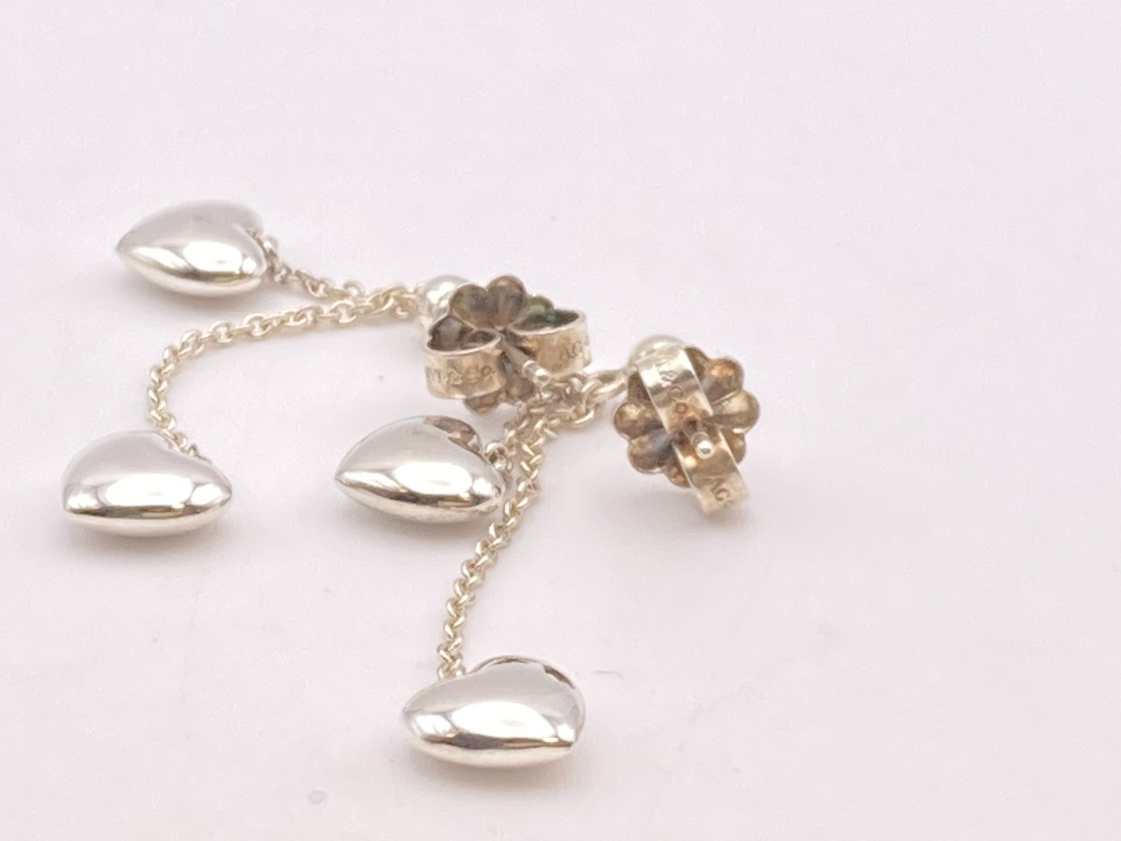 Tiffany & Co. Double Heart Drop Dangle Earrings 3.9g