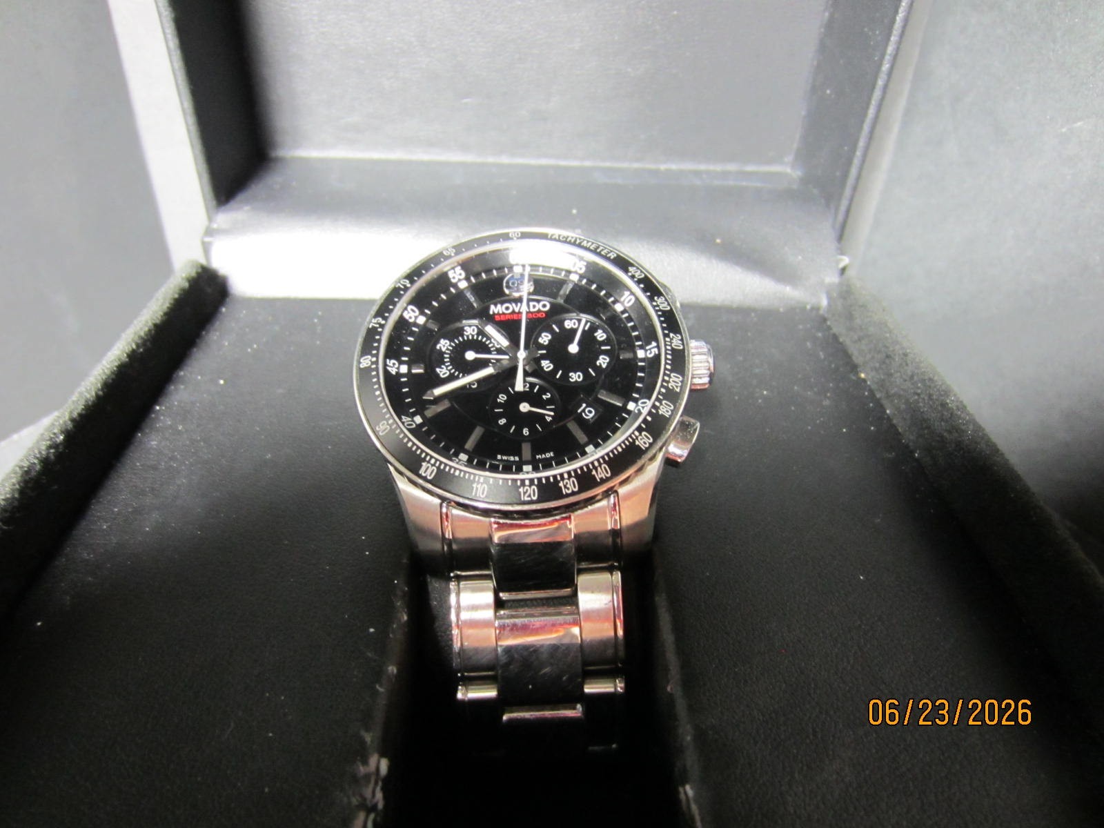 Movado Series 800 Men’s Swiss Chronograph Steel Bracelet Watch 42mm – Silver