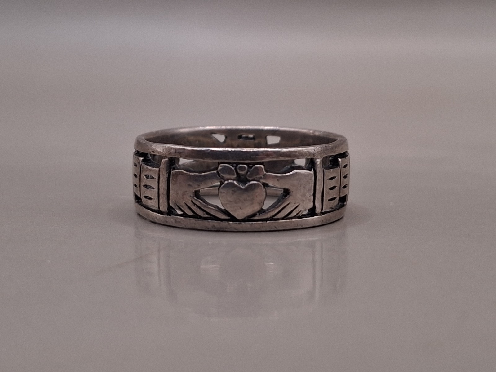 Peter Stone Claddagh Ring Sterling Silver Size 5.5