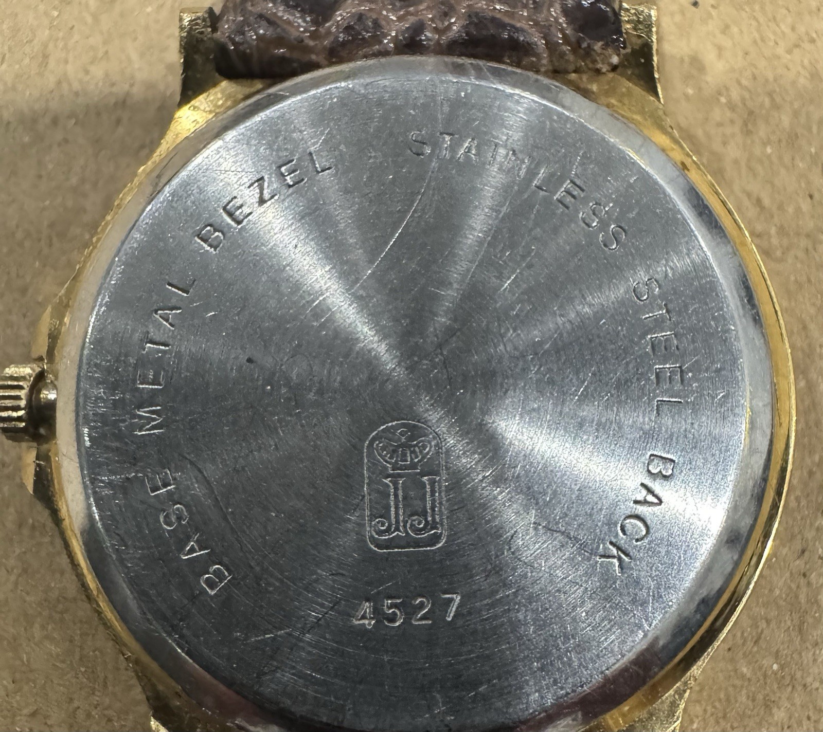 Jules Jurgensen Quartz White Dial Gold Case Brown Leather Strap 33mm case