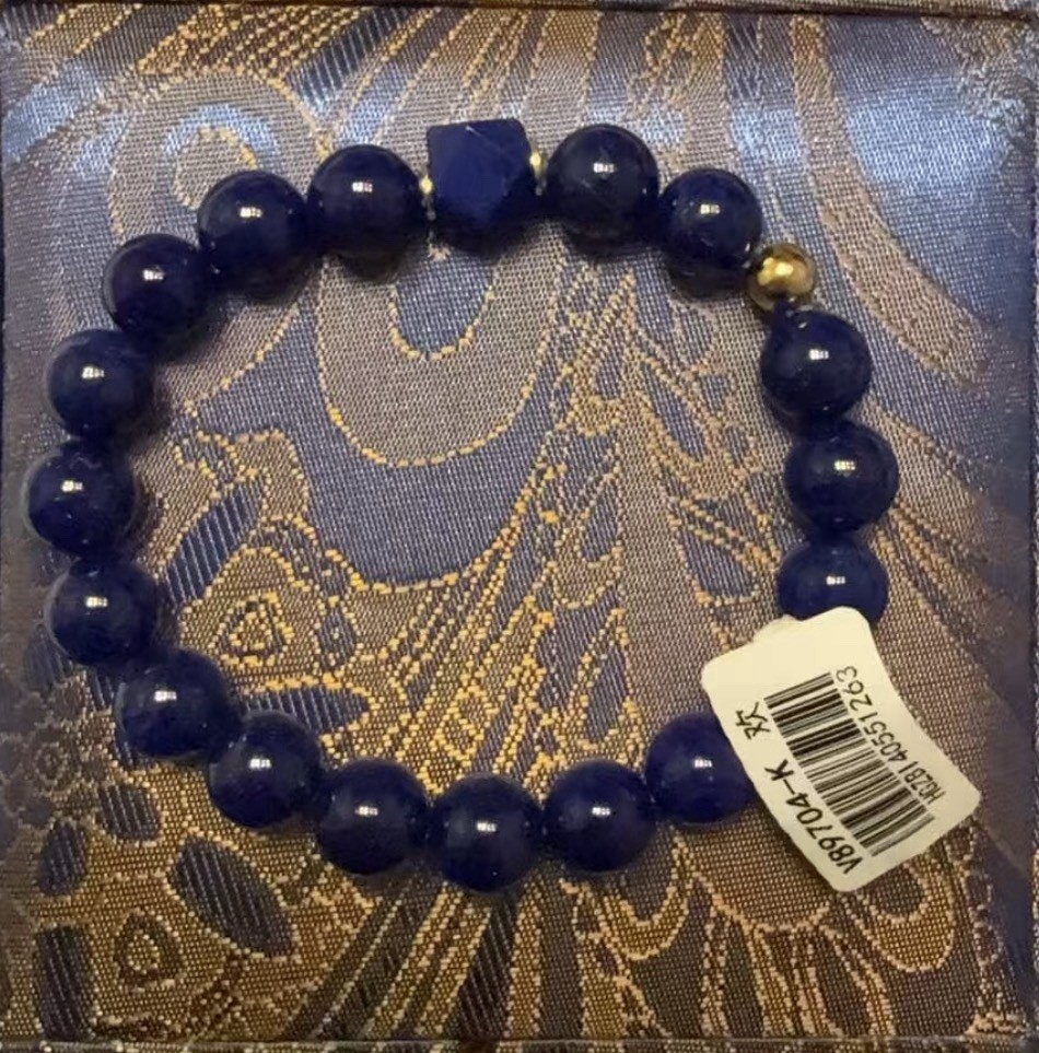 Lapis Lazuli Single-Strand Round Bead Bracelet, approx. 8mm（with certificate)
