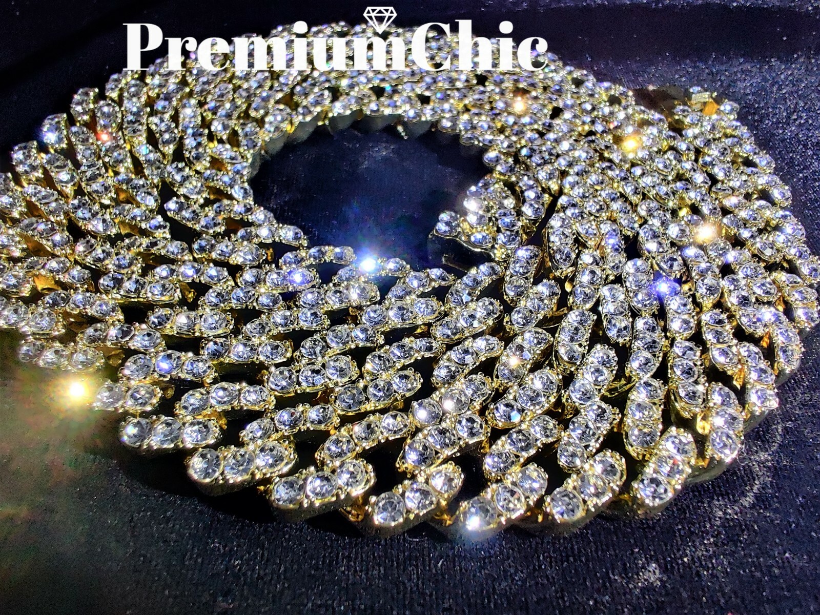 Mens Miami Cuban Link Chain or Bracelet ICED CZ Gold Plated Hip Hop CZ Jewelry