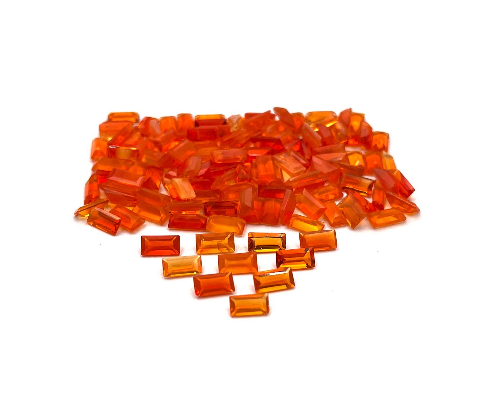 Natural Mexican Fire Opal Baguette Cut Loose Gemstone Lot 22 Pcs 2.50*5 MM 3 CT