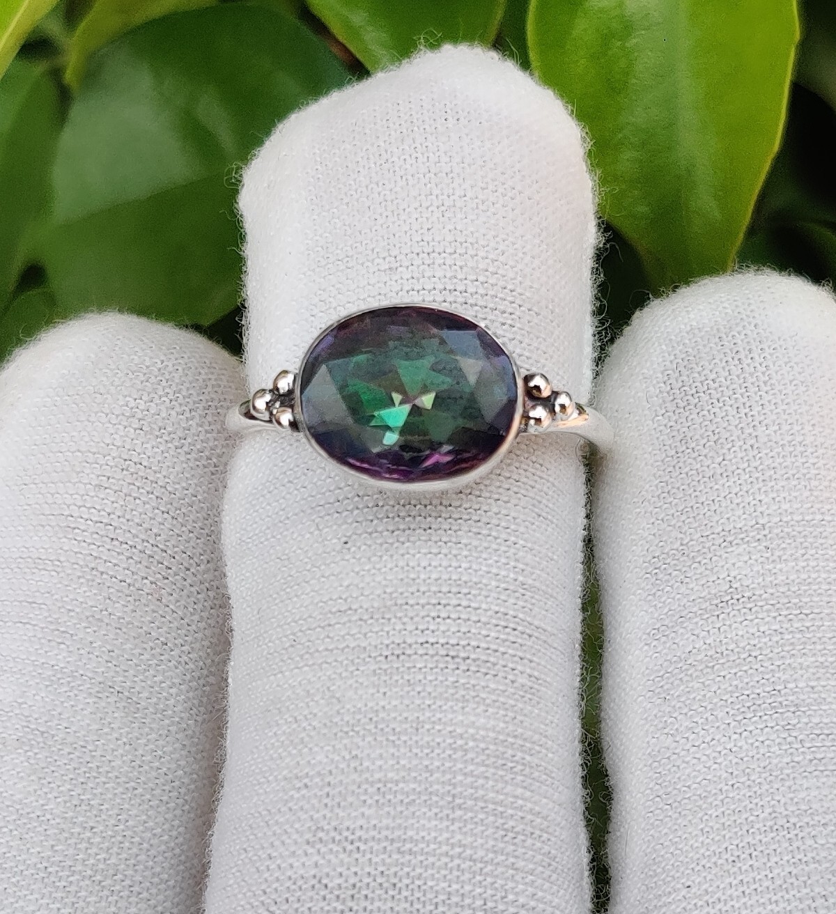 Mystic Topaz Ring, 925 Sterling Silver Handmade Ring Gift Jewelry 7.5 SIZE