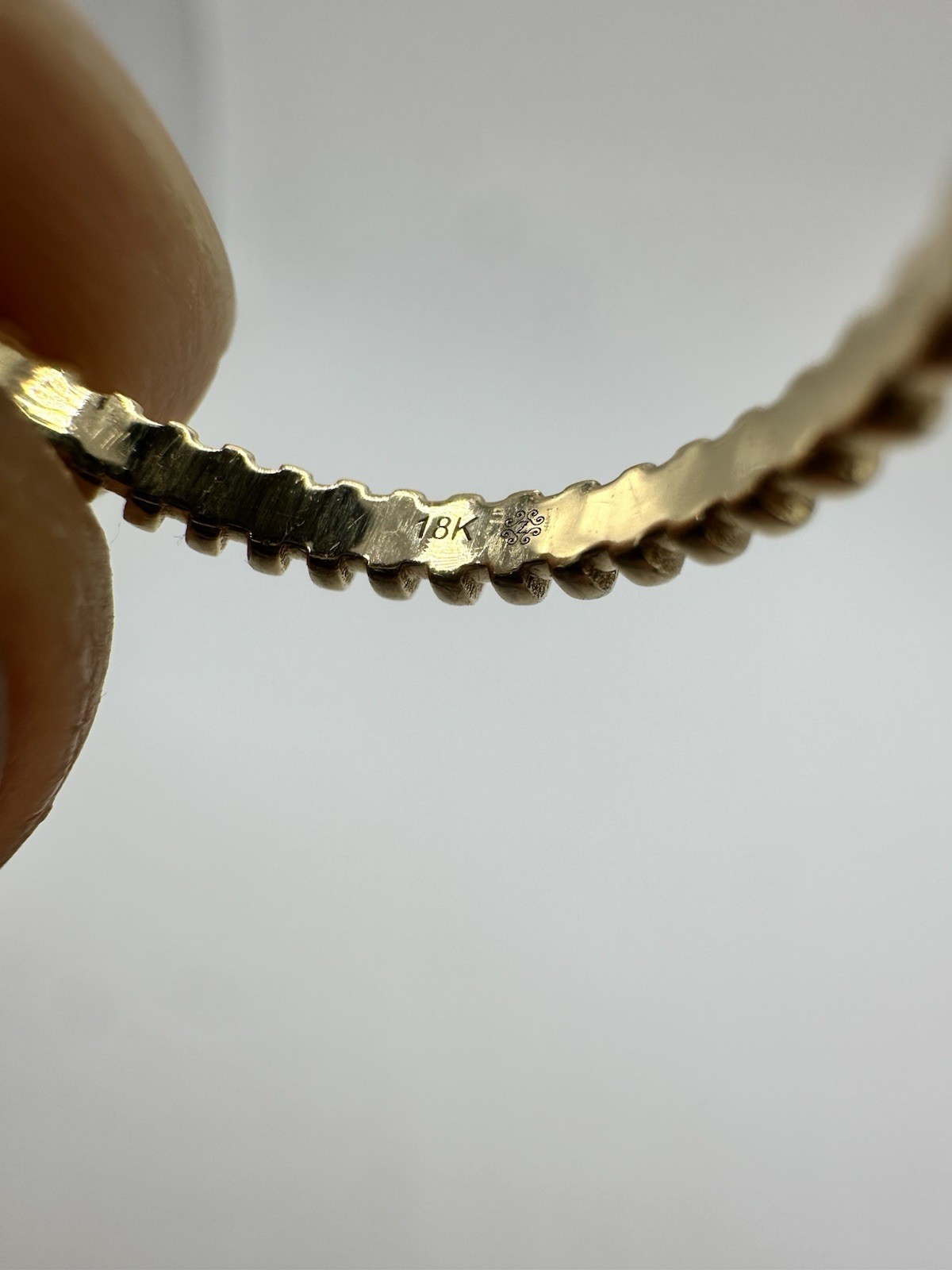 Solid Twisted 2.2mm Stackable Wedding Band Ring 18k Yellow Gold Size 5